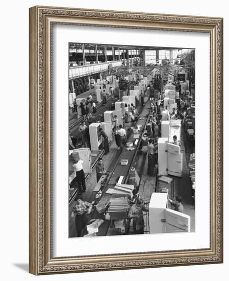 Refrigerators on Assembly Line at General Electric Plant-Alfred Eisenstaedt-Framed Photographic Print