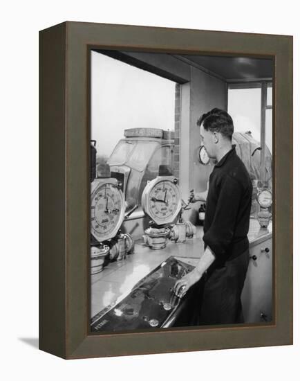 Refueling a British Road Services Truck-Heinz Zinram-Framed Premier Image Canvas