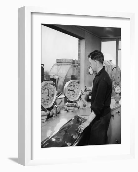 Refueling a British Road Services Truck-Heinz Zinram-Framed Photographic Print