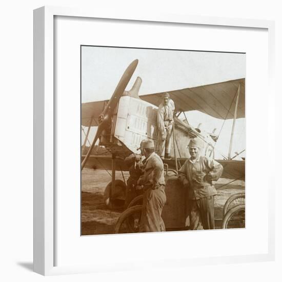 Refuelling biplane, c1914-c1918-Unknown-Framed Photographic Print