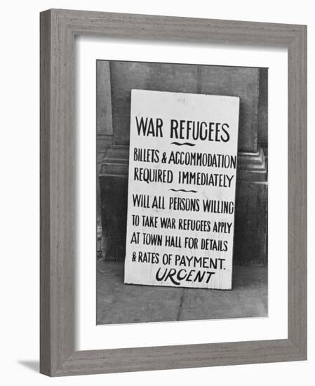 Refugee Accommodation Request WWII-Robert Hunt-Framed Photographic Print