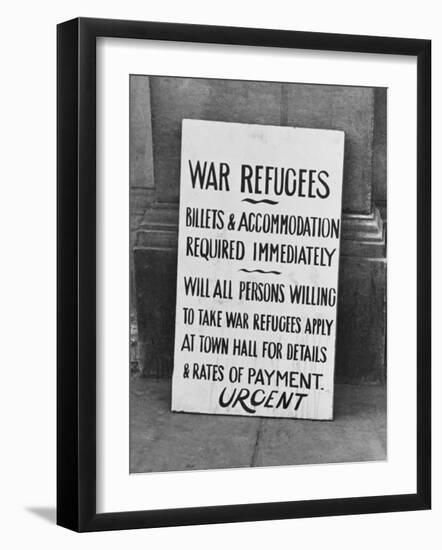 Refugee Accommodation Request WWII-Robert Hunt-Framed Photographic Print