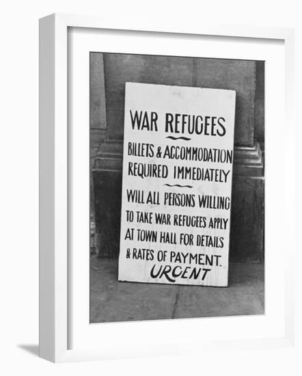 Refugee Accommodation Request WWII-Robert Hunt-Framed Photographic Print