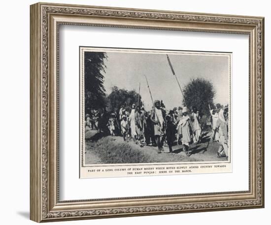 Refugee Sikhs March Toward the East Punjab-null-Framed Photographic Print