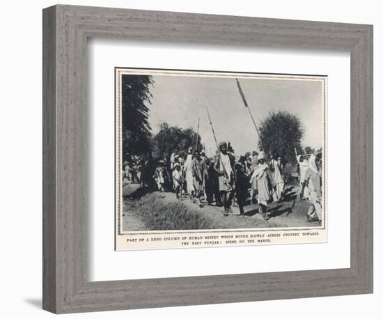 Refugee Sikhs March Toward the East Punjab-null-Framed Photographic Print