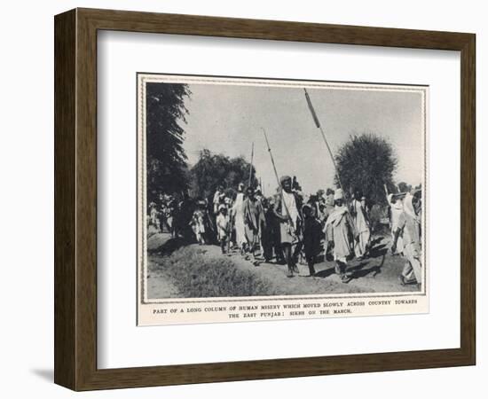 Refugee Sikhs March Toward the East Punjab-null-Framed Photographic Print