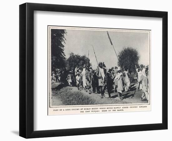 Refugee Sikhs March Toward the East Punjab-null-Framed Photographic Print