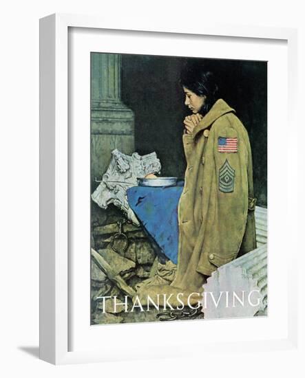 "Refugee Thanksgiving", November 27,1943-Norman Rockwell-Framed Giclee Print