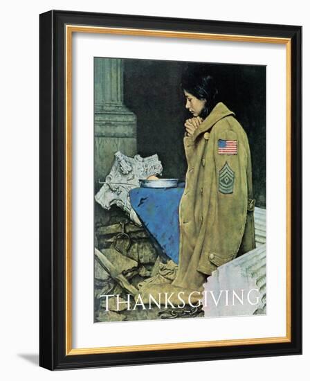 "Refugee Thanksgiving", November 27,1943-Norman Rockwell-Framed Giclee Print