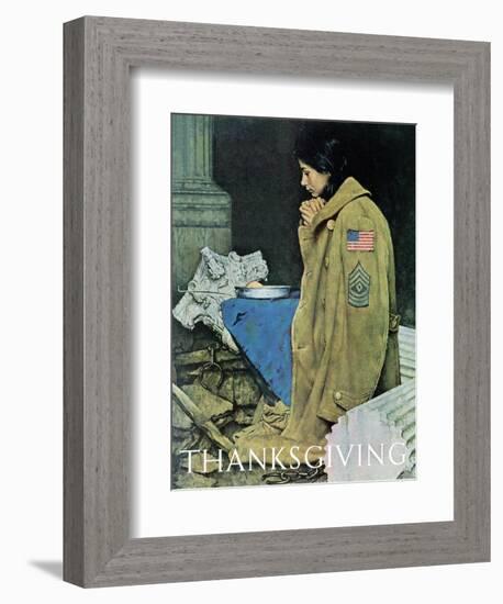 "Refugee Thanksgiving", November 27,1943-Norman Rockwell-Framed Giclee Print