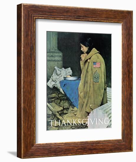 "Refugee Thanksgiving", November 27,1943-Norman Rockwell-Framed Giclee Print