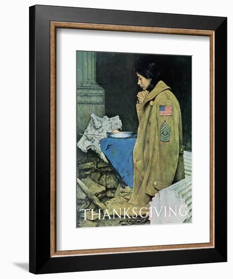 "Refugee Thanksgiving", November 27,1943-Norman Rockwell-Framed Giclee Print