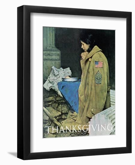 "Refugee Thanksgiving", November 27,1943-Norman Rockwell-Framed Giclee Print