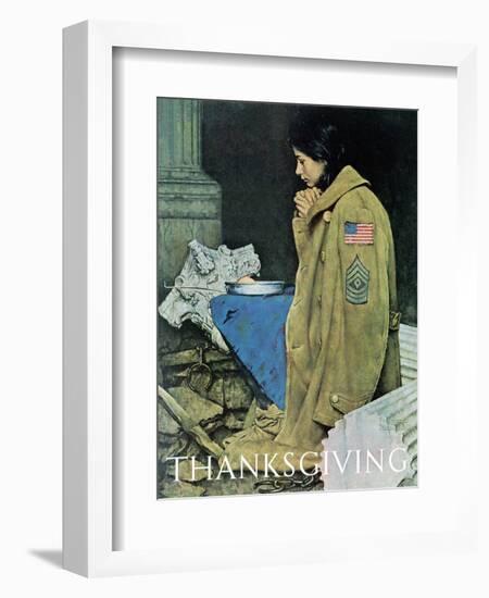 "Refugee Thanksgiving", November 27,1943-Norman Rockwell-Framed Giclee Print