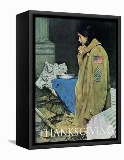 "Refugee Thanksgiving", November 27,1943-Norman Rockwell-Framed Premier Image Canvas