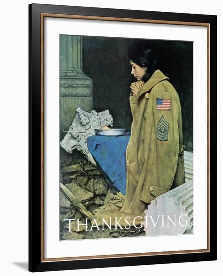 "Refugee Thanksgiving", November 27,1943-Norman Rockwell-Framed Giclee Print