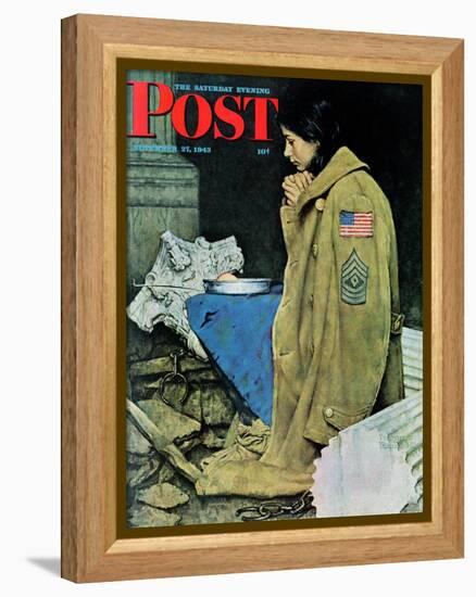 "Refugee Thanksgiving" Saturday Evening Post Cover, November 27,1943-Norman Rockwell-Framed Premier Image Canvas