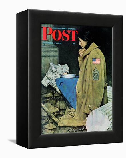 "Refugee Thanksgiving" Saturday Evening Post Cover, November 27,1943-Norman Rockwell-Framed Premier Image Canvas