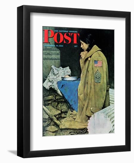 "Refugee Thanksgiving" Saturday Evening Post Cover, November 27,1943-Norman Rockwell-Framed Giclee Print