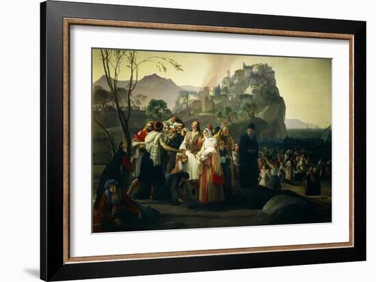 Refugees of Parga, 1826-1831-Francesco Hayez-Framed Giclee Print