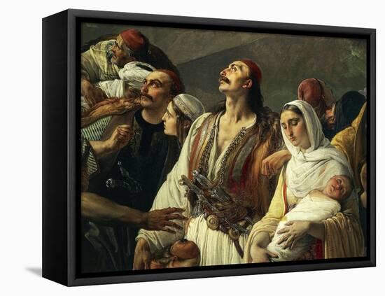 Refugees of Parga, 1826-1831-Francesco Hayez-Framed Premier Image Canvas