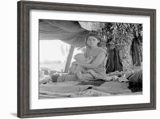 Refugees of the Drought of the Dust Bowl-Dorothea Lange-Framed Art Print