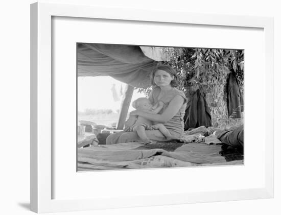 Refugees of the Drought of the Dust Bowl-Dorothea Lange-Framed Art Print