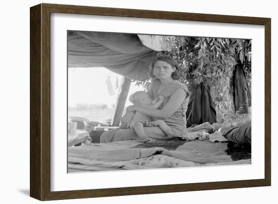 Refugees of the Drought of the Dust Bowl-Dorothea Lange-Framed Art Print