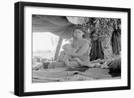 Refugees of the Drought of the Dust Bowl-Dorothea Lange-Framed Art Print