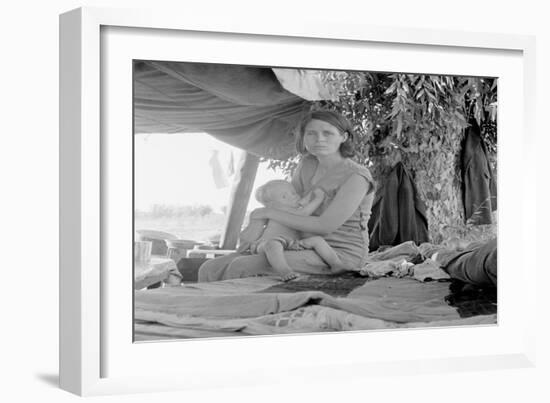 Refugees of the Drought of the Dust Bowl-Dorothea Lange-Framed Art Print