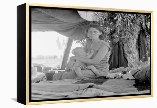 Refugees of the Drought of the Dust Bowl-Dorothea Lange-Framed Stretched Canvas