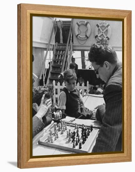 Refugees Playing a Game of Chess on the Ss Sinaia from Marseille During World War Ii-Robert Hunt-Framed Premier Image Canvas