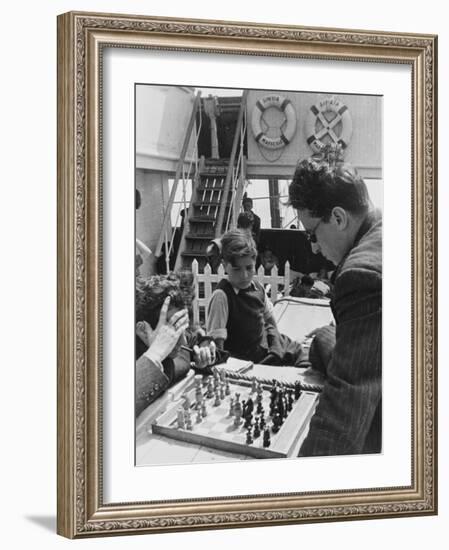 Refugees Playing a Game of Chess on the Ss Sinaia from Marseille During World War Ii-Robert Hunt-Framed Photographic Print