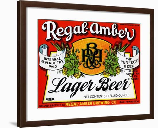 Regal-Amber Lager Beer-null-Framed Art Print