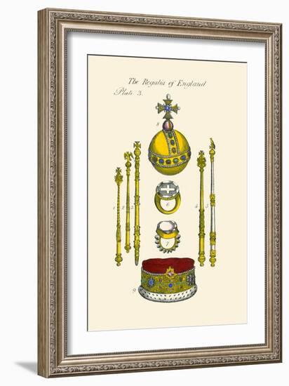 Regalia of England - Staffs, Scepters, Orb, Coronation, Rings, and Circle-Hugh Clark-Framed Art Print