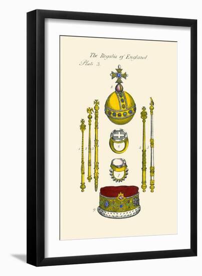 Regalia of England - Staffs, Scepters, Orb, Coronation, Rings, and Circle-Hugh Clark-Framed Art Print