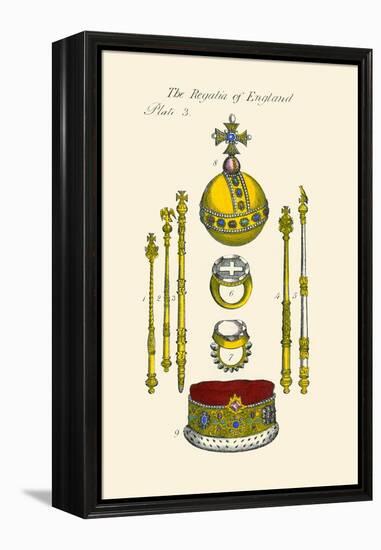 Regalia of England - Staffs, Scepters, Orb, Coronation, Rings, and Circle-Hugh Clark-Framed Stretched Canvas