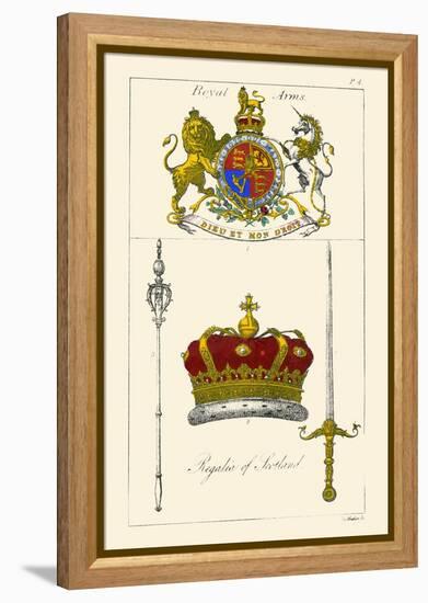 Regalia of Scotland - Arms, Staff, Sword and Crown-Hugh Clark-Framed Stretched Canvas