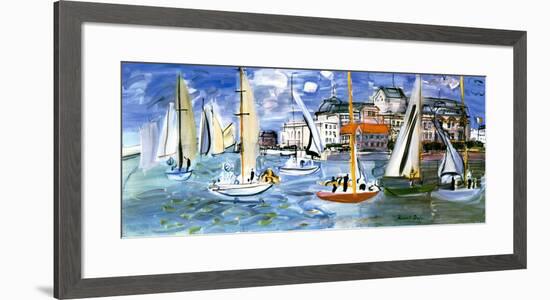 Regates Dans le Port de Trouville-Raoul Dufy-Framed Art Print