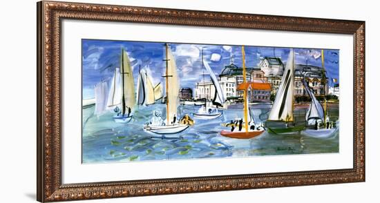 Regates Dans le Port de Trouville-Raoul Dufy-Framed Art Print