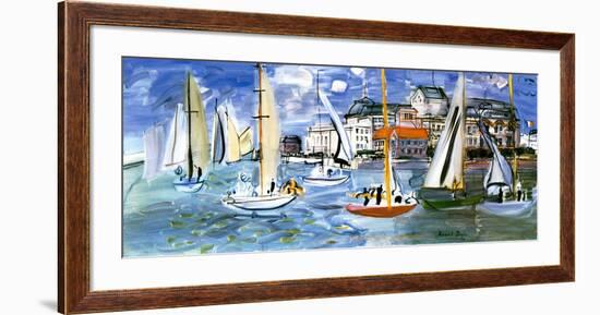 Regates Dans le Port de Trouville-Raoul Dufy-Framed Art Print