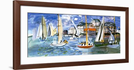 Regates Dans le Port de Trouville-Raoul Dufy-Framed Art Print