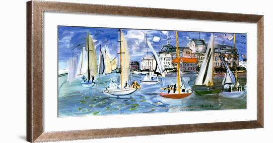 Regates Dans le Port de Trouville-Raoul Dufy-Framed Art Print