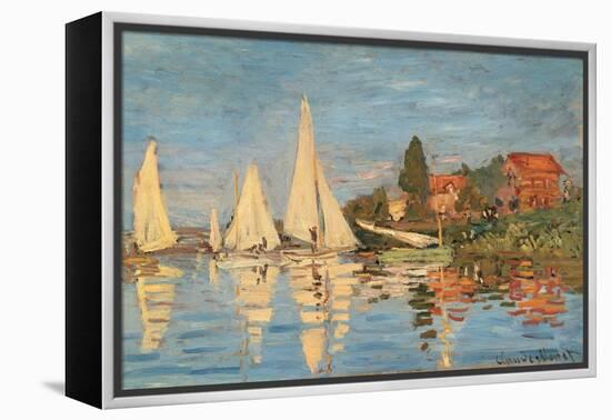 Regatta at Argenteuil, Monet Claude, 1872. Musee d'Orsay, Paris, France.-Claude Monet-Framed Stretched Canvas