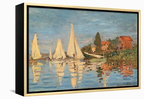 Regatta at Argenteuil, Monet Claude, 1872. Musee d'Orsay, Paris, France.-Claude Monet-Framed Stretched Canvas