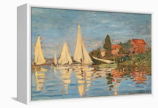 Regatta at Argenteuil, Monet Claude, 1872. Musee d'Orsay, Paris, France.-Claude Monet-Framed Stretched Canvas