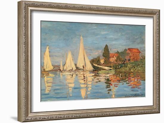 Regatta at Argenteuil, Monet Claude, 1872. Musee d'Orsay, Paris, France.-Claude Monet-Framed Premium Giclee Print