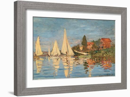 Regatta at Argenteuil, Monet Claude, 1872. Musee d'Orsay, Paris, France.-Claude Monet-Framed Art Print