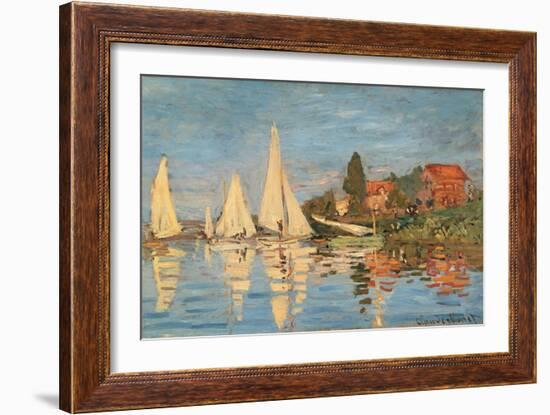 Regatta at Argenteuil, Monet Claude, 1872. Musee d'Orsay, Paris, France.-Claude Monet-Framed Art Print