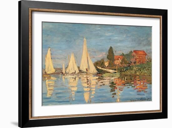 Regatta at Argenteuil, Monet Claude, 1872. Musee d'Orsay, Paris, France.-Claude Monet-Framed Art Print